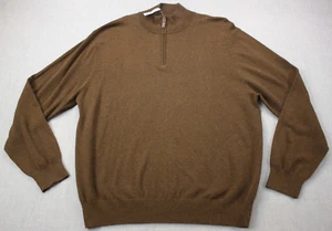 Jos A Bank Signature Collection Mens Brown Pima Cotton Half Zip Sweater NWT L - Picture 1 of 4
