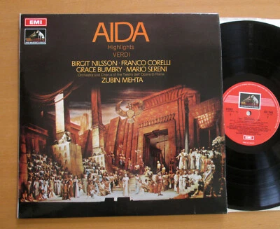 ASD 2543 ED1 Verdi Aida Highlights Nilsson Corelli Mehta NM Stereo EMI + insert - Image 1 of 4