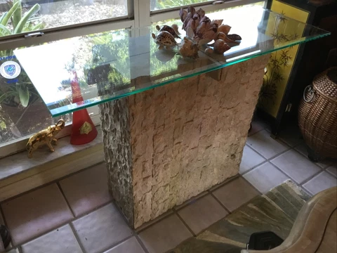 Maitland Smith Mactan & Tessellated Stone Table Cover