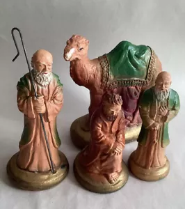 Vintage Nativity Scene Set 4Figurines PieceChalk Ware - Picture 1 of 3
