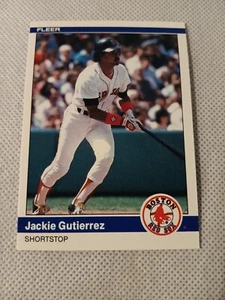 1984 JACKIE GUTIERREZ FLEER UPDATE BASEBALL CARD #U-47 ROOKIE RC BOSTON RED SOX - Picture 1 of 2