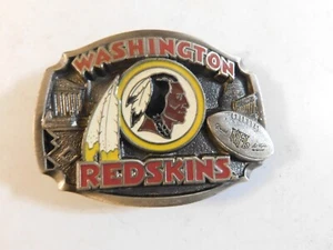 1994 VINTAGE NFL WASHINGTON REDSKINS PEWTER BELT BUCKLE RARE ITEM VG NO DAMAGE - Picture 1 of 2