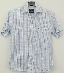 Peak Performance Vintage Shirt SMALL Short Sleeve Blue Regular Fit Check Mens - Picture 1 of 8