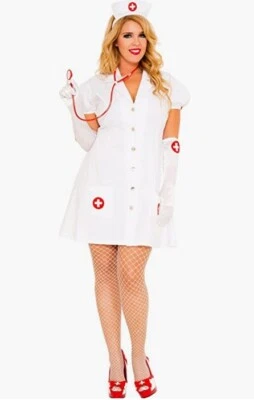 Nurse Sexy RN on Duty - White/Red - Costume - Women - 2 Plus Sizes - Image 1 of 2