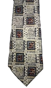 LAMBERTI FOR TODAY'S MAN 100% Silk Tie Men's EUC Beige Geometric Necktie Italy - Picture 1 of 6