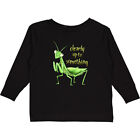 Inktastic Praying Mantis- Clearly Up To Something Toddler Long Sleeve T-Shirt