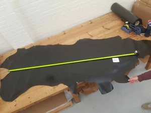 Black Corrected Grain Cow Side Leather 1.7mm Thick Good Quality Genuine EB163 - Picture 1 of 8