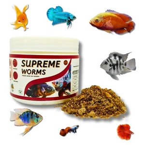 Mezcla de alimentos para peces Supreme Worms (25 g) gusanos liofilizados para peces de acuario - Imagen 1 de 5