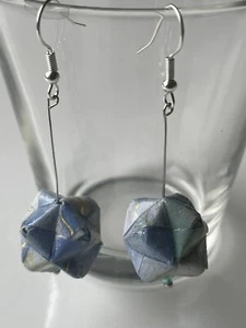 Ohrringe-Origami kusudama paper earrings, Japanishce, jewelry, handmade, gift - Bild 1 von 4