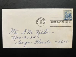 1283 Prominent Americans George Washington  FDC Addressed 1966 Washington DC - Picture 1 of 2