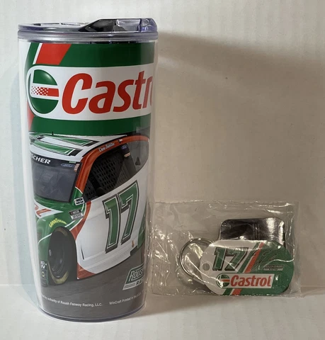Castrol NASCAR Roush Fenway Racing Castrol Motor Oil 16oz Tumbler And Keychain Cover