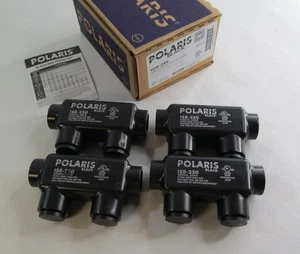 4-PACK NEW NSI POLARIS BLACK ISR-250 MCM 6-AWG INSULATED INLINE SPLICE - Picture 1 of 4