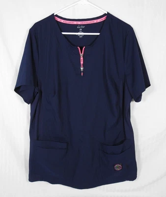 Women's Koi Lite Slim Fit Navy Blue Medical Scrub Top 2XL. Lightweight, Stretch - Image 1 of 4