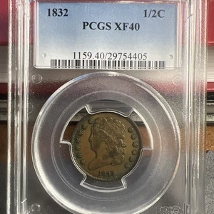 1832 Classic Head Half Cent 1/2c US Coin - Picture 1 of 3
