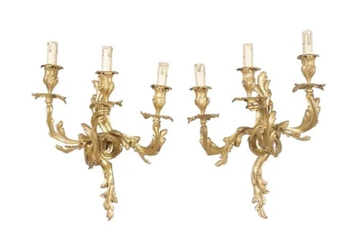 Coppia di applique stile Luigi XV nel gusto di Caffieri - Immagine 1 di 4