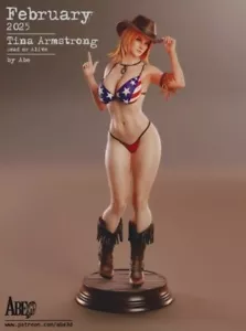 1/4 Resin Modell H/ 48cm Tina Armstrong 3D Druckmodell ungebaut unbemalt - Bild 1 von 4