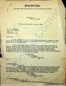 Carta de correspondencia de carretera de placa de níquel por daños debido a retraso junio 1938 - Imagen 1 de 2