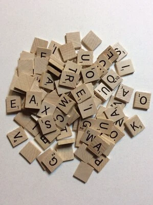 Lote de 100 Reemplazos de Azulejos de Madera para Scrabble Artesanía Joyería Foto 1 de 2