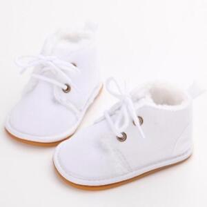 Newborn Baby Shoes Infant Girl Boy Booties Suede Leather Warm Lace Up Boots