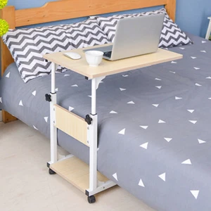 Laptoptisch Höhenverstellbarer Notebooktisch Überbetttisch mit 4 Rollen - Afbeelding 1 van 11