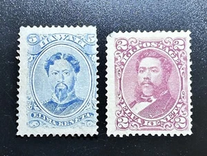 Hawaii stamps 1882 2cent. 5cent MNG - Picture 1 of 2
