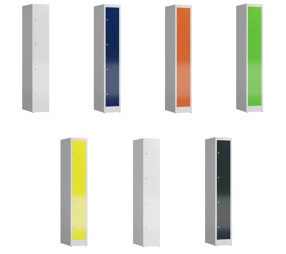 STEELBOXX 4 Fächer Spind Schließfachschrank Umkleideschrank Kleiderspind Fächerschrank