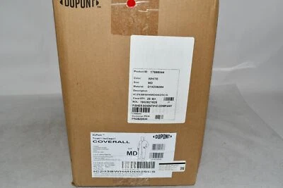 Case of 25 NEW DUPONT IC253BWHMD0025CS Coverall, White, Zipper Size Medium  - Image 1 of 3