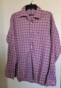 CASA MODA EASY CARE SHIRT MENS XL RED BLUE PLAID LONG SLEEVE BUTTON UP - Picture 1 of 3