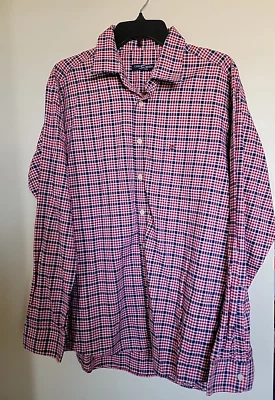 CASA MODA EASY CARE  SHIRT MENS XL RED BLUE PLAID LONG SLEEVE BUTTON UP - Image 1 of 3