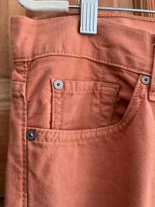 7 FAMK tan 5 pocket cotton linen jeans, 33 - Picture 1 of 8