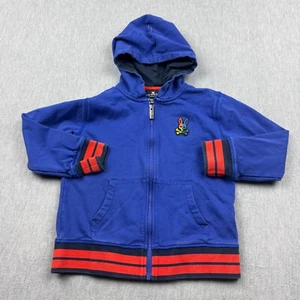Psycho Bunny Hoodie Youth Small Blue Full Zip Fleece Jacket Logo Sweatshirt - Picture 1 of 11