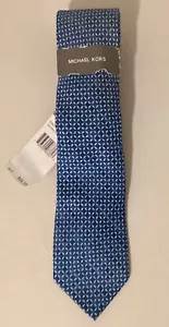 MICHAEL KORS, Blue Neck Tie w/ Geometric Pattern, One Size, NWT $69.50 - Picture 1 of 5