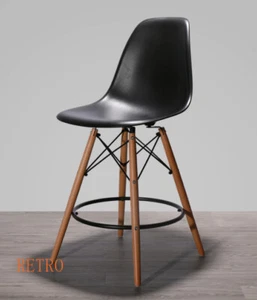 EIFFEL TULIP SCANDINAVIAN MODERN BREAKFAST BAR STOOL CHAIR WOOD. - Picture 1 of 18