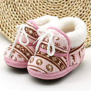 Newborn Baby Winter Warm Fleece Booties Toddler Boy Girl Infant Shoes Snow Boots