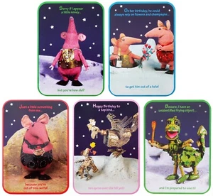 THE CLANGERS Birthday Set Of 5 Rectangle Cards 17cm x 12cm Plain Envelope - Picture 1 of 6