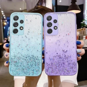 Clear Gel For Samsung S23 S22 S21 FE S20 A52 A53 Bling Glitter Case Cover Soft - Picture 1 of 14