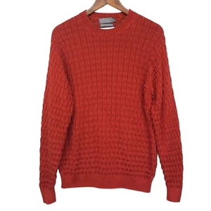 Talbots Pullover Sweater Men Size S Orange Knit Mercerized Pima Cotton - Picture 1 of 11