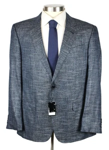 Emporio Armani Sport Coat 46 R Mens Blue Woven Viscose G Line Blazer Italy New - Picture 1 of 12