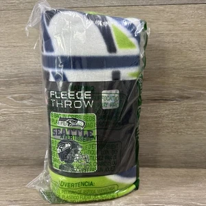 Seattle Seahawks NFL Licensed & Packaged Fleece Throw Blanket 50" x 60" - Picture 1 of 9
