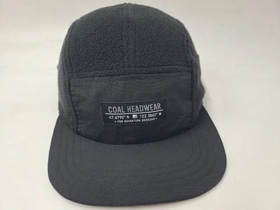 Boné de caminhada ajustável mistura de náilon lã 5 painéis carvão masculino feminino preto - Imagem 1 de 4