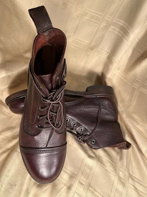 Allen Edmonds Normandía Borgoña Cuero Kudu Botas de Combate Talla US 8.5D. Hecho en Estados Unidos Foto 1 de 4