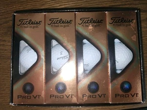 NEW Titleist PRO V1 Golf Balls 1 Dozen 4 Sleeves 12 Golf Balls White 1-2-3-4 NIB - Picture 1 of 1