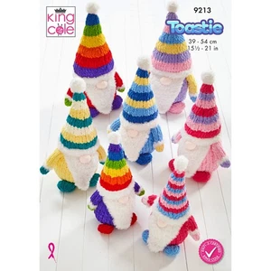 King Cole 9213 Knitting Pattern Toastie Colourful Gonks Mini Small Large - Picture 1 of 3