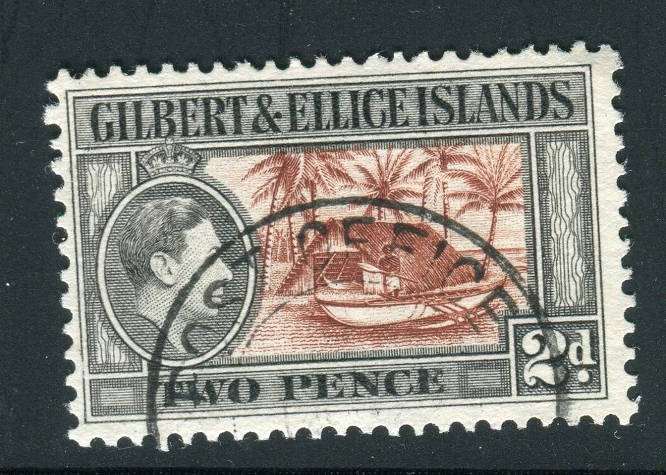 Gilbert & Ellice Islands SG46 1939-55 KGVI 2d red-brown & grey-black  used — 第 1/1 张图片