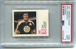 1971-72 Finnish Williams Jaakiekko Suomi 380 Phil Esposito PSA 9 Mint Pop 2, 0hi