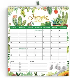 Tropical Floral 2025 Wall Calendar - Jan 2025 - Dec 2025, Dates Notes To-Do List - Picture 1 of 12