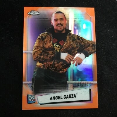 2021 Topps Chrome WWE Orange Refractor #5 Angel Garza #18/25 - Image 1 of 3
