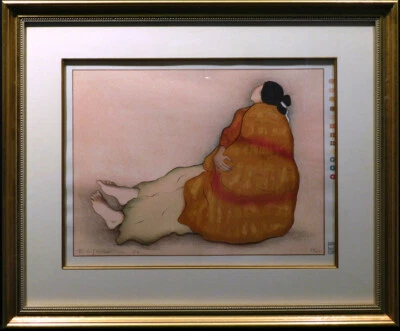 R.C. Gorman "Yuyake" 81 Impreso en Madera en Tokio, Japón Firmado a Mano Hacer Oferta Foto 1 de 4