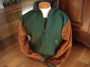 Vintage Golden Bear San Francisco Wool Leather Varsity Jacket Made in USA XL - Picture 1 of 8