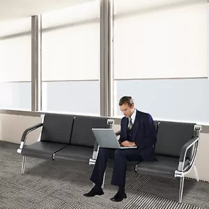 Waiting Room Chair Reception PVC Leather Office Airport Bank Bench Guest Seat - Picture 1 of 20